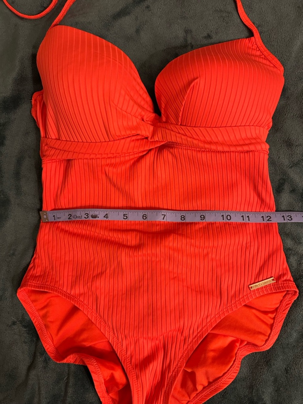 Vince Camuto Orange Ribbed One-Piece Swimsuit - Picture 7 of 15